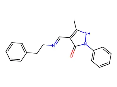 (Z)-3-methyl-4-((phenethylamino)methylene)-1-phenyl-1H-pyrazol-5(4H)-one structure