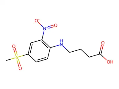 4-((4-(Methylsulfonyl)-2-nitrophenyl)amino)butanoic acid structure