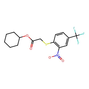 Cyclohexyl {[2-nitro-4-(trifluoromethyl)phenyl]sulfanyl}acetate structure