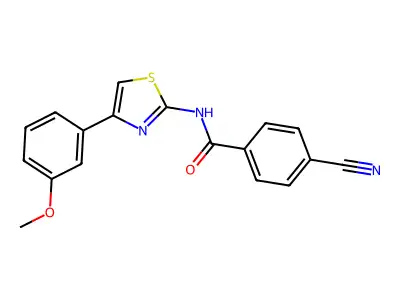 4-cyano-N-[4-(3-methoxyphenyl)-1,3-thiazol-2-yl]benzamide structure