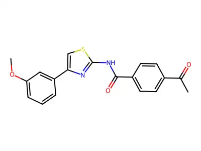 4-acetyl-N-[4-(3-methoxyphenyl)-1,3-thiazol-2-yl]benzamide structure