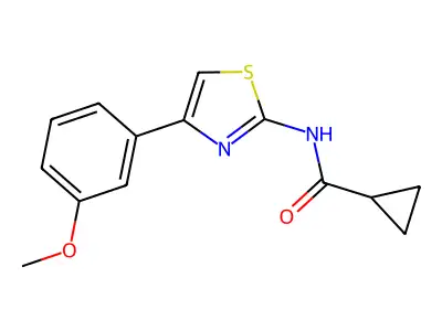N-[4-(3-methoxyphenyl)-1,3-thiazol-2-yl]cyclopropanecarboxamide structure
