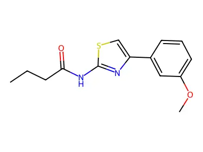 N-[4-(3-methoxyphenyl)-1,3-thiazol-2-yl]butanamide structure