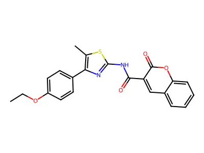 N-(4-(4-ethoxyphenyl)-5-methylthiazol-2-yl)-2-oxo-2H-chromene-3-carboxamide structure