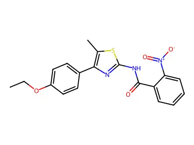 N-[4-(4-ethoxyphenyl)-5-methyl-1,3-thiazol-2-yl]-2-nitrobenzamide structure
