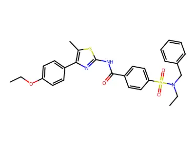 4-[benzyl(ethyl)sulfamoyl]-N-[4-(4-ethoxyphenyl)-5-methyl-1,3-thiazol-2-yl]benzamide structure