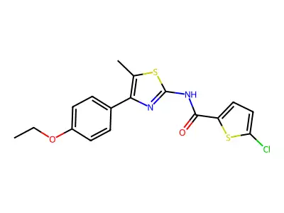 5-chloro-N-[4-(4-ethoxyphenyl)-5-methyl-1,3-thiazol-2-yl]thiophene-2-carboxamide structure