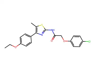2-(4-chlorophenoxy)-N-[4-(4-ethoxyphenyl)-5-methyl-1,3-thiazol-2-yl]acetamide structure