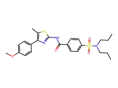 4-(dipropylsulfamoyl)-N-[4-(4-methoxyphenyl)-5-methyl-1,3-thiazol-2-yl]benzamide structure