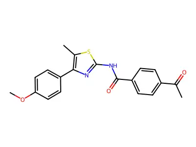 4-acetyl-N-[4-(4-methoxyphenyl)-5-methyl-1,3-thiazol-2-yl]benzamide structure