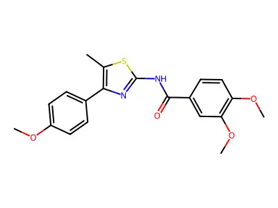 3,4-dimethoxy-N-[4-(4-methoxyphenyl)-5-methyl-1,3-thiazol-2-yl]benzamide structure