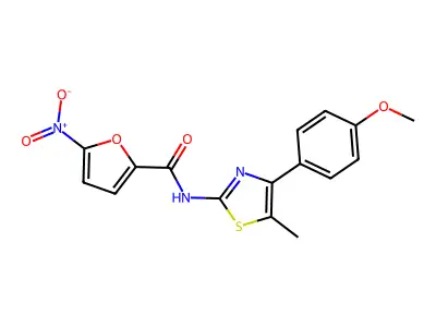 N-[4-(4-methoxyphenyl)-5-methyl-1,3-thiazol-2-yl]-5-nitrofuran-2-carboxamide structure