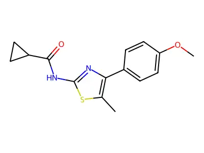 N-[4-(4-methoxyphenyl)-5-methyl-1,3-thiazol-2-yl]cyclopropanecarboxamide structure