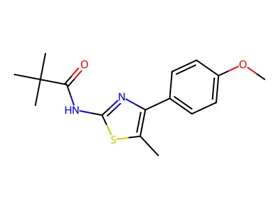 N-[4-(4-methoxyphenyl)-5-methyl-1,3-thiazol-2-yl]-2,2-dimethylpropanamide structure