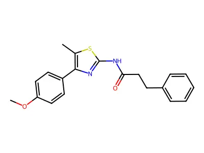 N-[4-(4-methoxyphenyl)-5-methyl-1,3-thiazol-2-yl]-3-phenylpropanamide structure