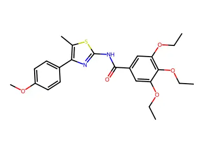 3,4,5-triethoxy-N-[4-(4-methoxyphenyl)-5-methyl-1,3-thiazol-2-yl]benzamide structure