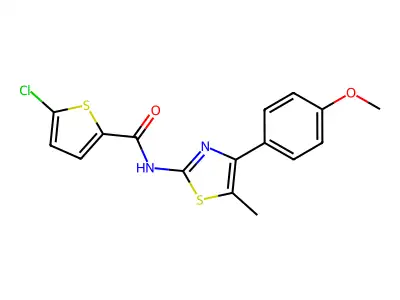 5-chloro-N-[4-(4-methoxyphenyl)-5-methyl-1,3-thiazol-2-yl]thiophene-2-carboxamide structure
