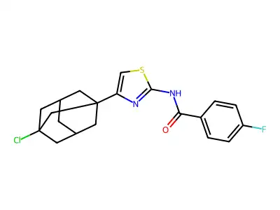 N-[4-(3-chloro-1-adamantyl)-1,3-thiazol-2-yl]-4-fluorobenzamide structure