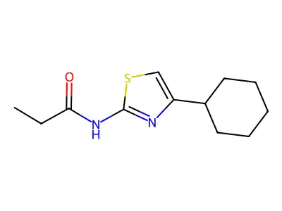 N-(4-cyclohexylthiazol-2-yl)propionamide structure