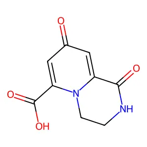 1,8-Dioxo-1,3,4,8-tetrahydro-2H-pyrido(1,2-a)pyrazine-6-carboxylic acid structure