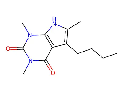 1H-Pyrrolo(2,3-d)pyrimidine-2,4(3H,7H)-dione, 5-butyl-1,3,6-trimethyl- structure