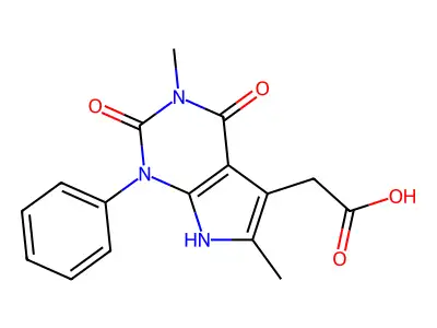 1H-Pyrrolo(2,3-d)pyrimidine-5-acetic acid, 2,3,4,7-tetrahydro-3,6-dimethyl-2,4-dioxo-1-phenyl- structure