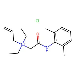 Ammonium, allyldiethyl((2,6-xylylcarbamoyl)methyl)-, chloride structure
