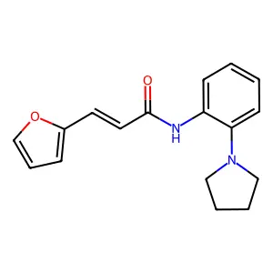 (2E)-3-(furan-2-yl)-N-[2-(pyrrolidin-1-yl)phenyl]prop-2-enamide structure