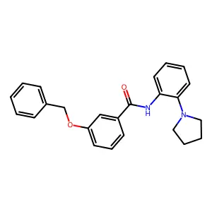 3-phenylmethoxy-N-(2-pyrrolidin-1-ylphenyl)benzamide structure