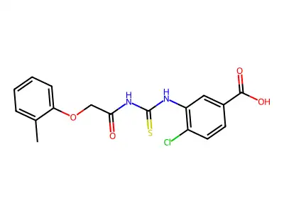 4-Chloro-3-[[2-(2-methylphenoxy)acetyl]carbamothioylamino]benzoic acid structure