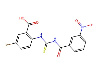 5-Bromo-2-[[[(3-nitrobenzoyl)amino]thioxomethyl]amino]-benzoic acid structure