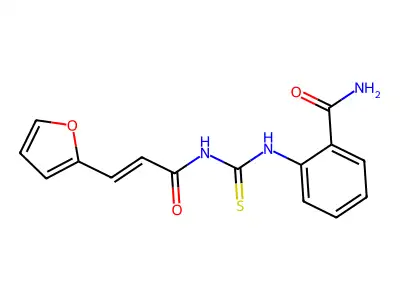 2-[[(E)-3-(furan-2-yl)prop-2-enoyl]carbamothioylamino]benzamide structure