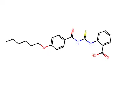 2-[(4-Hexoxybenzoyl)carbamothioylamino]benzoic acid structure