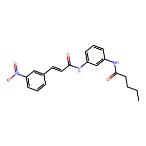 N-[3-[[(E)-3-(3-nitrophenyl)prop-2-enoyl]amino]phenyl]pentanamide structure