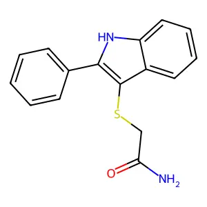 2-[(2-phenyl-1H-indol-3-yl)sulfanyl]acetamide structure