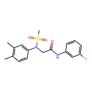 2-(3,4-dimethyl-N-methylsulfonylanilino)-N-(3-fluorophenyl)acetamide structure