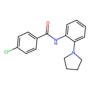 4-chloro-N-(2-pyrrolidin-1-ylphenyl)benzamide structure
