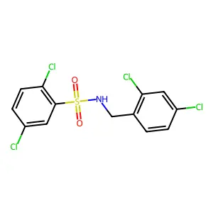 2,5-dichloro-N-[(2,4-dichlorophenyl)methyl]benzenesulfonamide structure