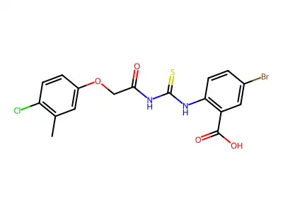 5-bromo-2-[[2-(4-chloro-3-methyl-phenoxy)acetyl]thiocarbamoylamino]benzoic Acid structure