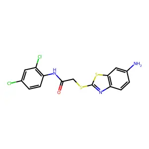 2-[(6-amino-1,3-benzothiazol-2-yl)sulfanyl]-N-(2,4-dichlorophenyl)acetamide structure