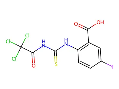 5-Iodo-2-[(2,2,2-trichloroacetyl)carbamothioylamino]benzoic acid structure