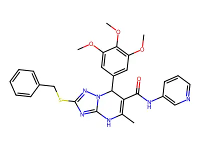 2-(BENZYLSULFANYL)-5-METHYL-N-(PYRIDIN-3-YL)-7-(3,4,5-TRIMETHOXYPHENYL)-4H,7H-[1,2,4]TRIAZOLO[1,5-A]PYRIMIDINE-6-CARBOXAMIDE structure