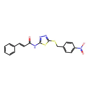 N-(5-((4-nitrobenzyl)thio)-1,3,4-thiadiazol-2-yl)cinnamamide structure