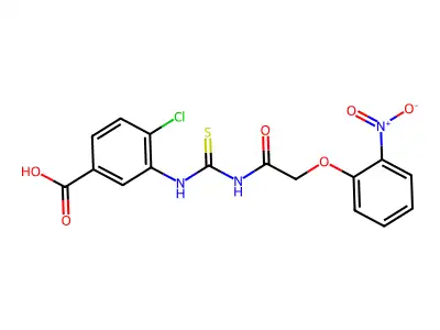 4-Chloro-3-[[2-(2-nitrophenoxy)acetyl]carbamothioylamino]benzoic acid structure