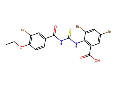 3,5-Dibromo-2-[(3-bromo-4-ethoxybenzoyl)carbamothioylamino]benzoic acid structure