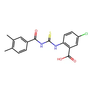 5-Chloro-2-({[(3,4-dimethylphenyl)carbonyl]carbamothioyl}amino)benzoic acid structure