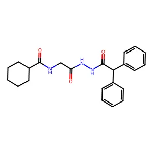 N-[2-[2-(2,2-diphenylacetyl)hydrazinyl]-2-oxoethyl]cyclohexanecarboxamide structure