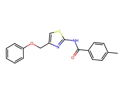 4-methyl-N-[4-(phenoxymethyl)-1,3-thiazol-2-yl]benzamide structure