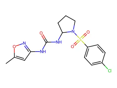 1-[1-(4-Chlorobenzenesulfonyl)pyrrolidin-2-yl]-3-(5-methyl-1,2-oxazol-3-yl)urea structure