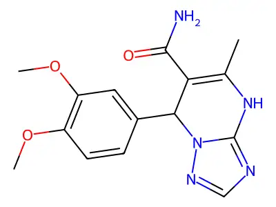 7-(3,4-dimethoxyphenyl)-5-methyl-4,7-dihydro-[1,2,4]triazolo[1,5-a]pyrimidine-6-carboxamide structure